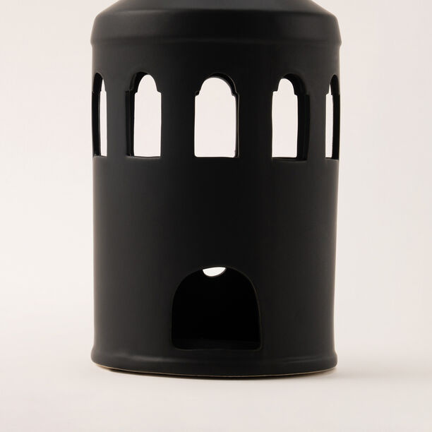 Homez black ceramic candle holder 14.8*14.8*33.7 cm image number 2