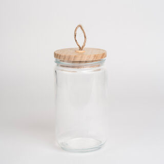 Alberto Glass Canister With Wooden Lid