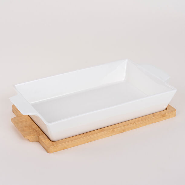 La Mesa Oven/Serving Rectangle Plate With Bamboo image number 0