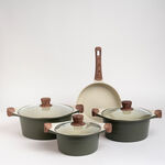 Alberto London 7 Pieces Ceramic Cookware Set Olive  image number 0