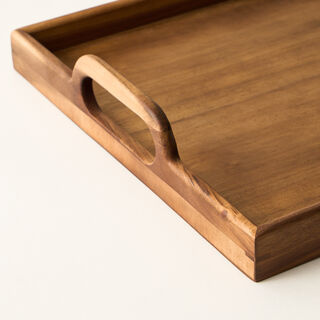 Dallaty rectangular wood tray with handel 50.8*35.6*7cm