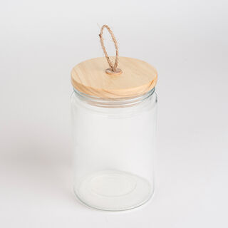 Alberto Glass Canister With Wooden Lid And Hemp Rope 1700Ml