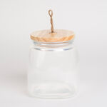Alberto Glass Jar With Wooden Lid And Hemp Rope 1700Ml image number 0