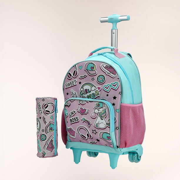 Rolling backpack with pencil case ,15 inches , Sweet image number 0