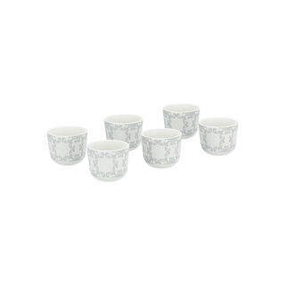 Dallaty white porcelain and glass Tea and coffee cups set 18 pcs