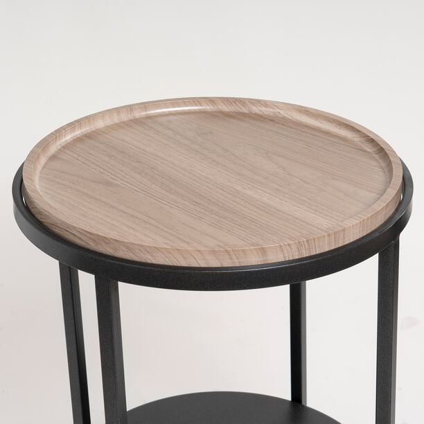 Homez wood and metal side table image number 1