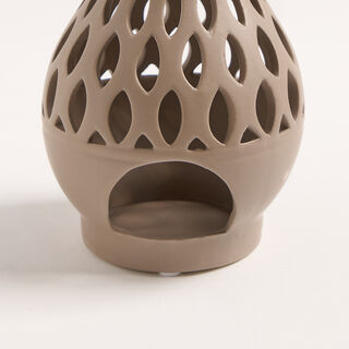 Homez brown ceramic candle holder 12.1*12.1*24.7 cm