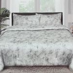 3 piece Boutique Blanche Grey Cotton Lyocell king size comforters set image number 0