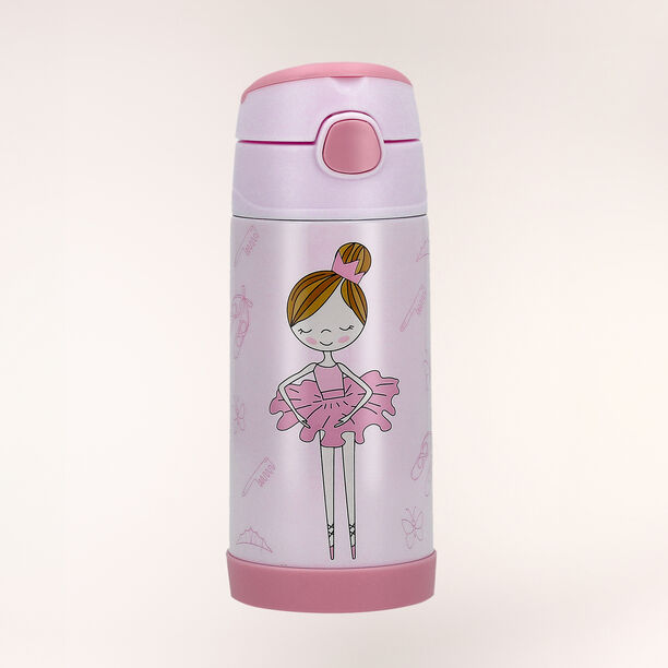 Ballerina print stainless steel water bottle 350ml image number 0