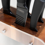 Alberto acrylic wood knife block with set of 5 stainless knives image number 2