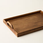 Dallaty rectangular wood tray with handel 50.8*35.6*7cm image number 1