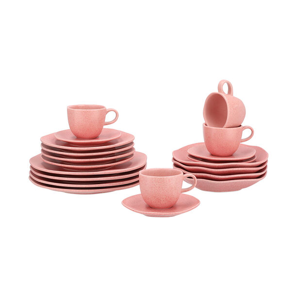 Ryo pink porcelain 20 pc dinner set Oxford collection image number 2