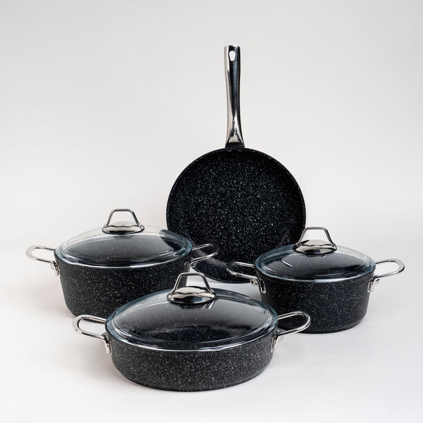 Alberto 7 piece black granite cookware set image number 0