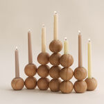 Homez wooden resin candle holder 37*11.5*23 cm image number 1