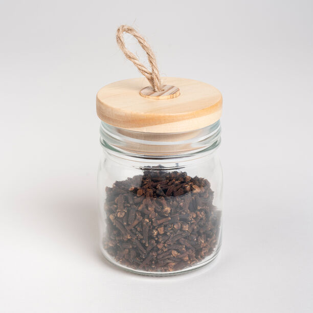 Alberto Mini Glass Jar With Wooden Lid And Hemp Rope image number 4