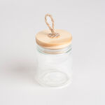 Alberto Mini Glass Jar With Wooden Lid And Hemp Rope image number 0
