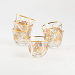 Dallaty gold pattern glass saudi cawa cups 6 pcs image number 1