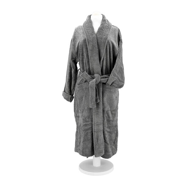 Ultra soft bathrobe, gray size S/M image number 2