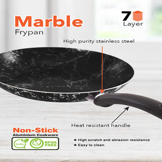 Grandi 4 piece marble frypan set 20 24 28 cm black
