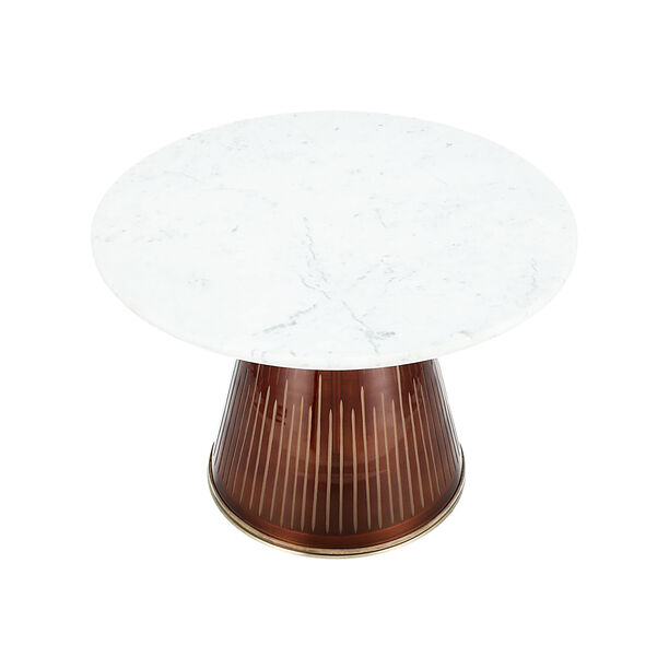 Coffee Table Glass Base And Marble Top Dia 61* ht: 43 cm image number 3