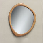 Homez brown wooden wall mirror 60*3*50 cm image number 0