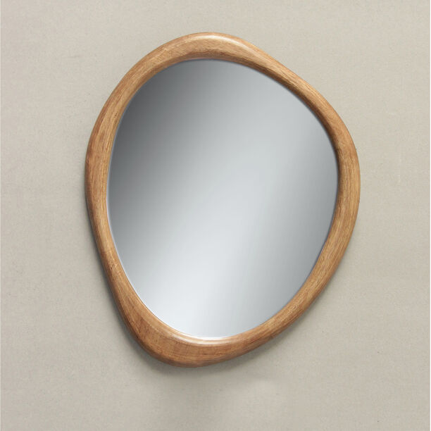 Homez brown wooden wall mirror 60*3*50 cm image number 0