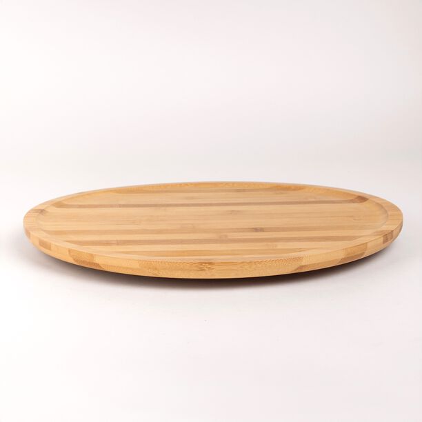 Round Bamboo Serving Plate With Rotating Base image number 2