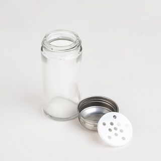 Glass spice jar set with bamboo stand 8 pcs