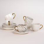 La Mesa Marble Tea Cup & Saucer Set 12 Pieces Gold image number 4