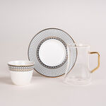 Dallaty white glass and porcelain Tea and coffee cups set 18 pcs image number 2