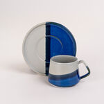 Blue and grey porcelain English coffee set 6 pcs image number 4