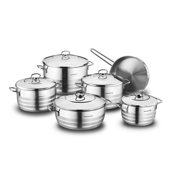 Korkmaz stainless steel cookware astra set 11 Pcs image number 0