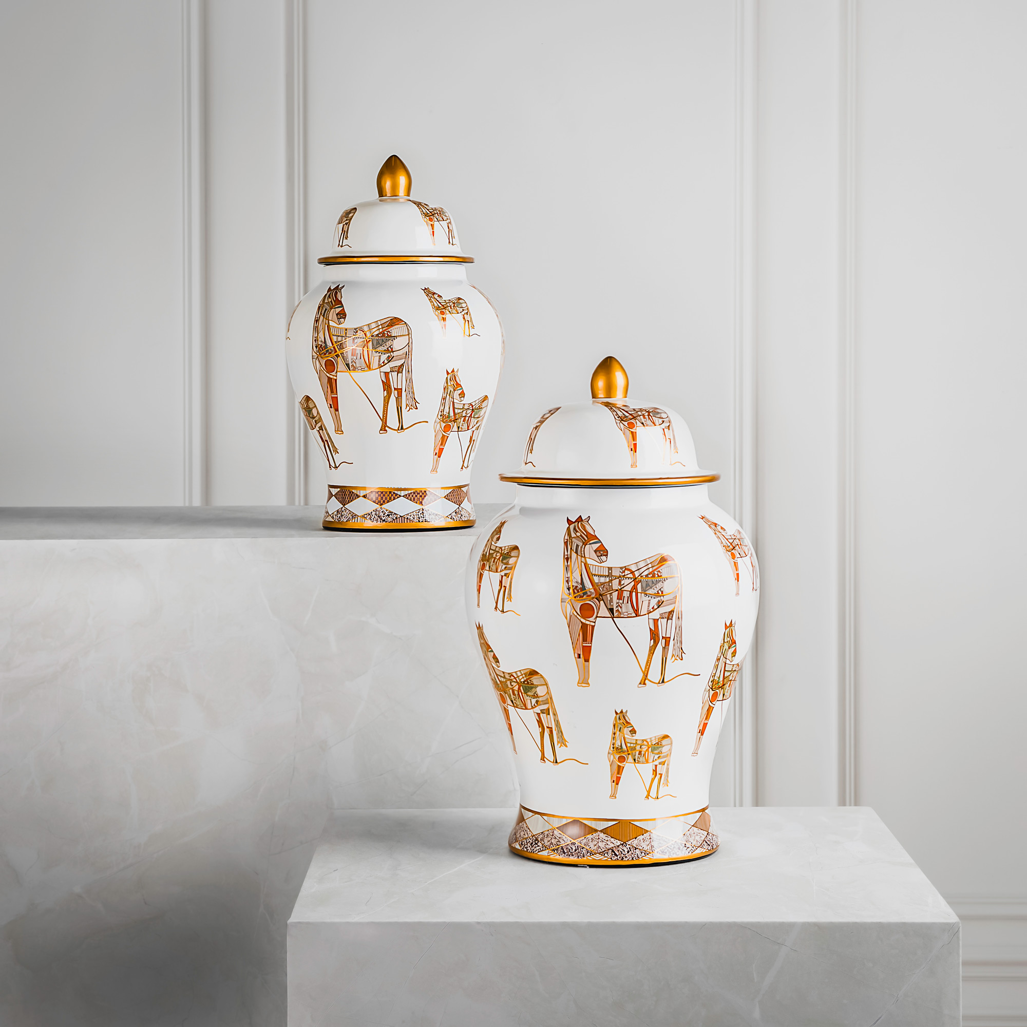 

Decorative Jar Horse Design