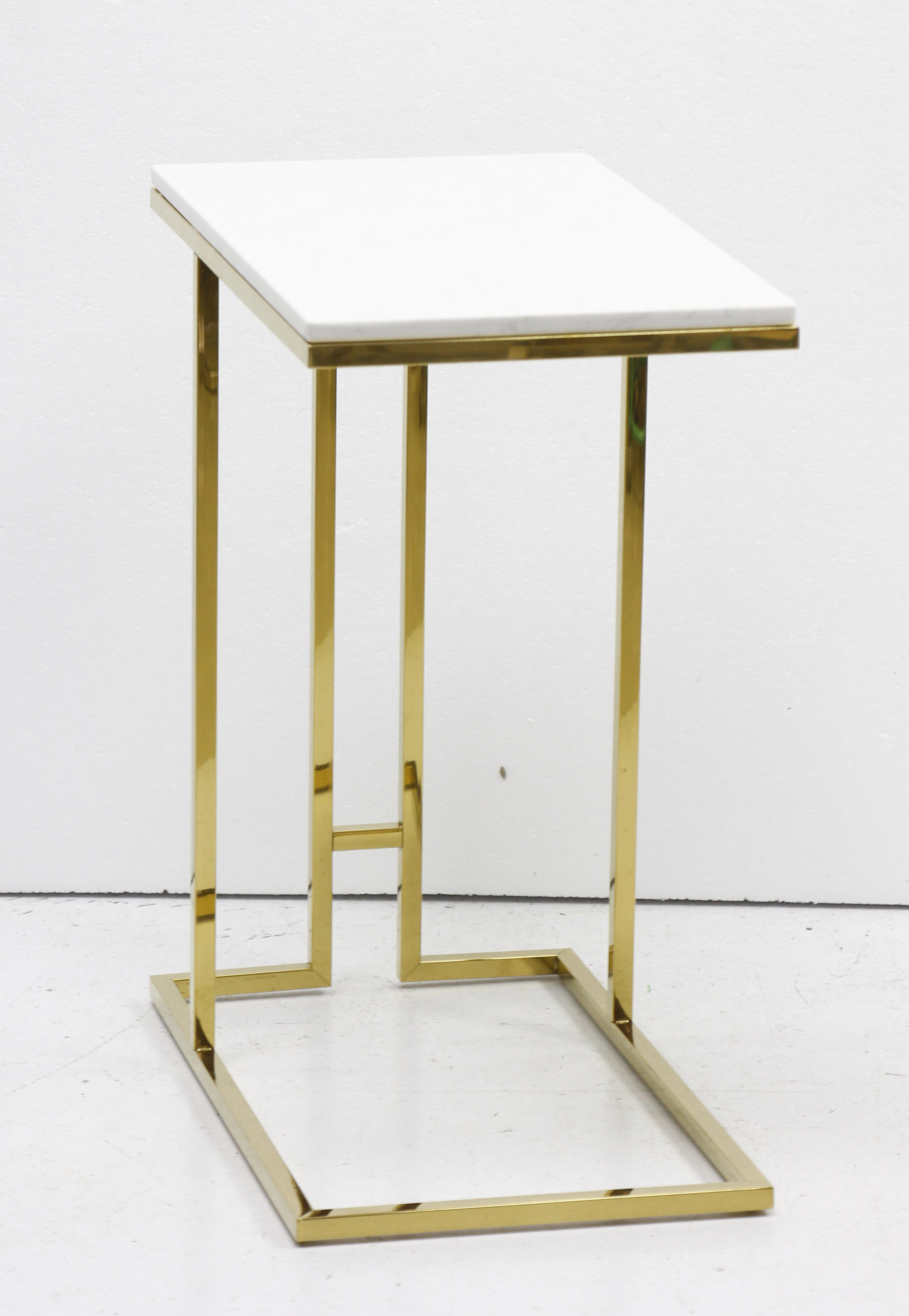 

Marble Side Table Gold Leg With White