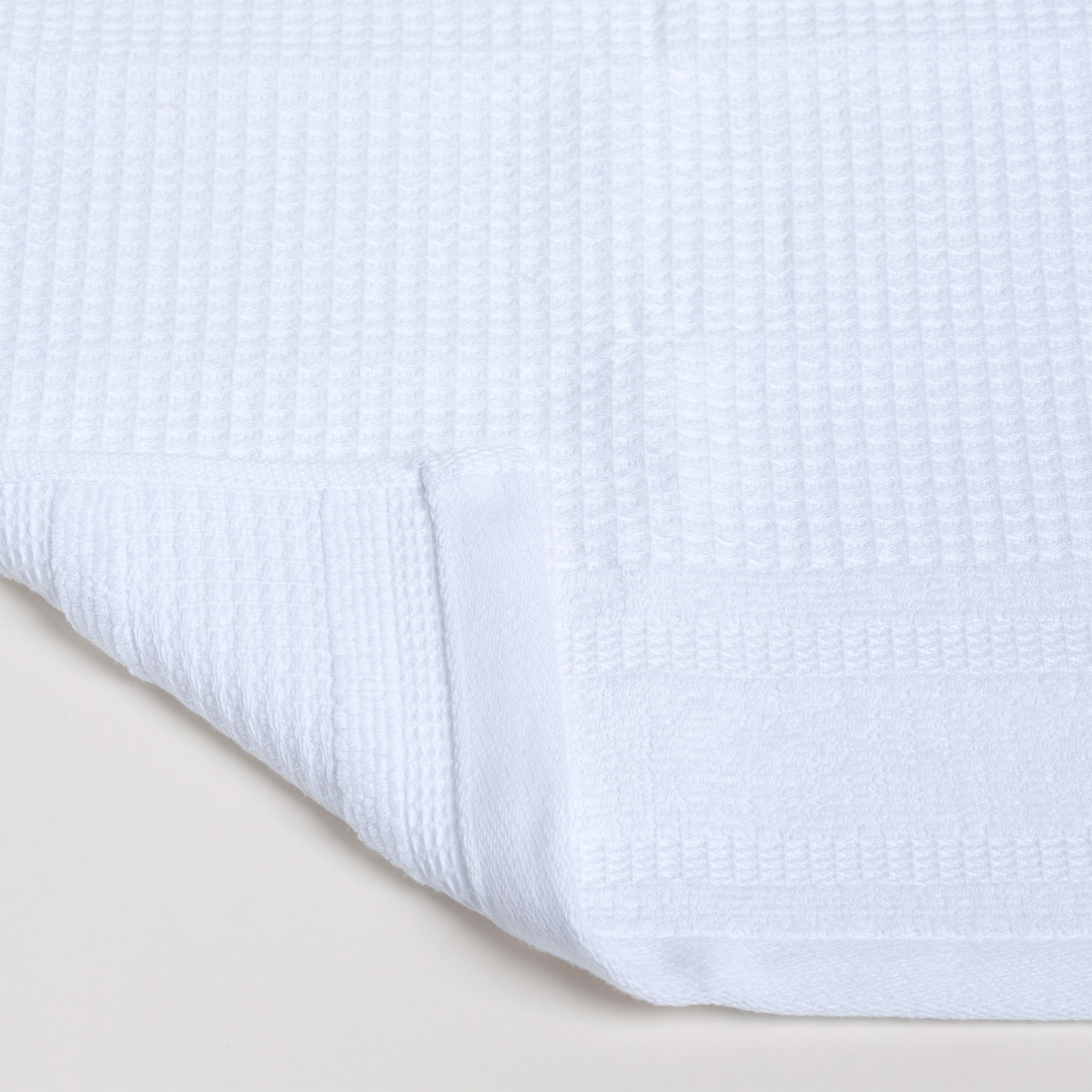 

Waffle jacquard/cotton face towel, white, 30*50 cm