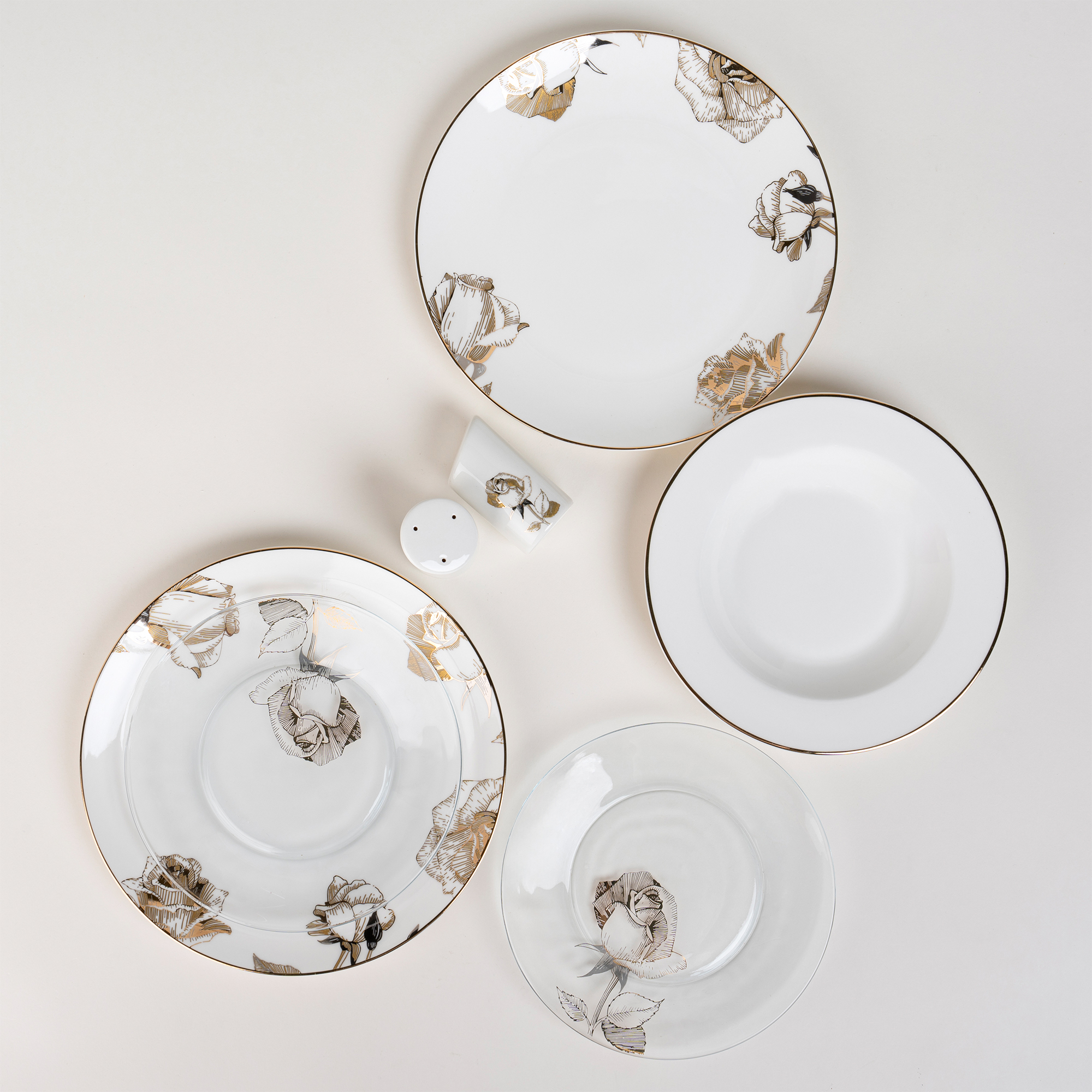 

La Mesa white porcelain/glass 20 pc dinner set