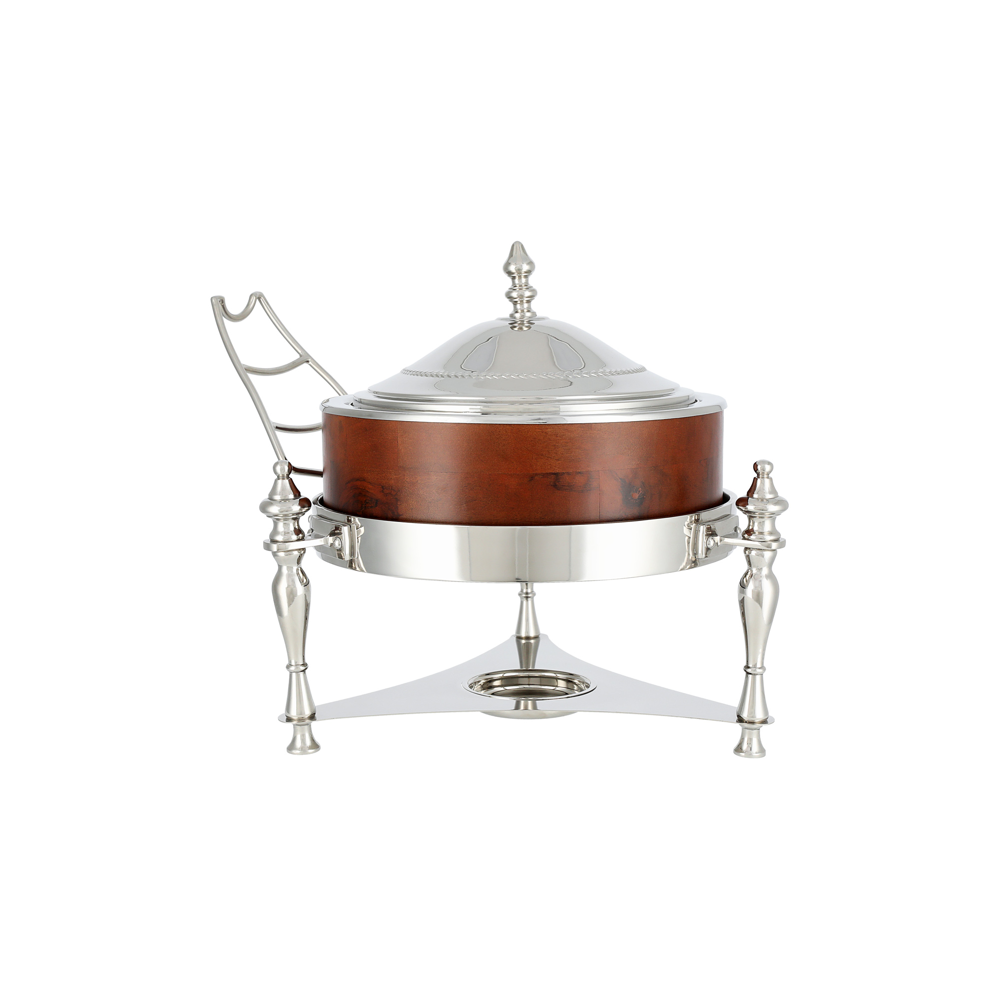 

La Mesa Woood Pot Chaffing Dish With Side Hanger 5L Nickel Plated