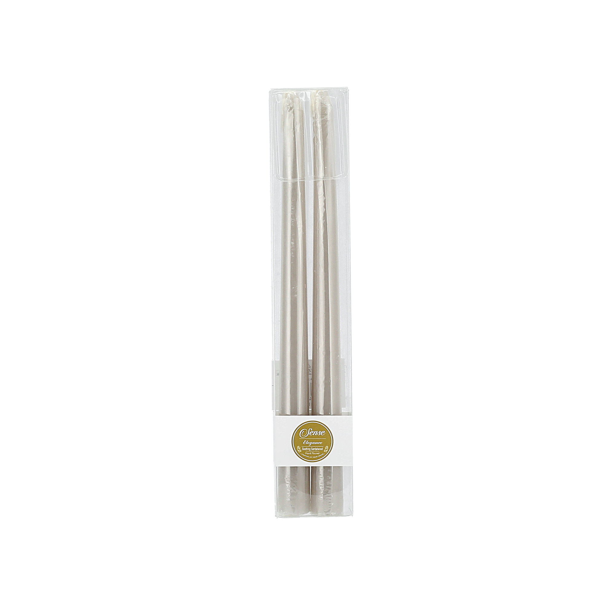 

2 Piece Taper Candle Set Taupe 27*2.3 cm